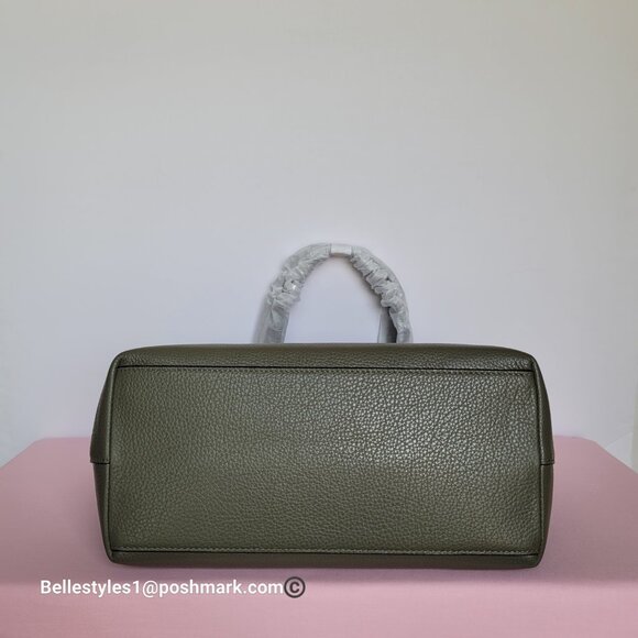 COACH Taylor Polished Pebbled Leather Large Tote- Army Green color ⭐ - Picture 8 of 16